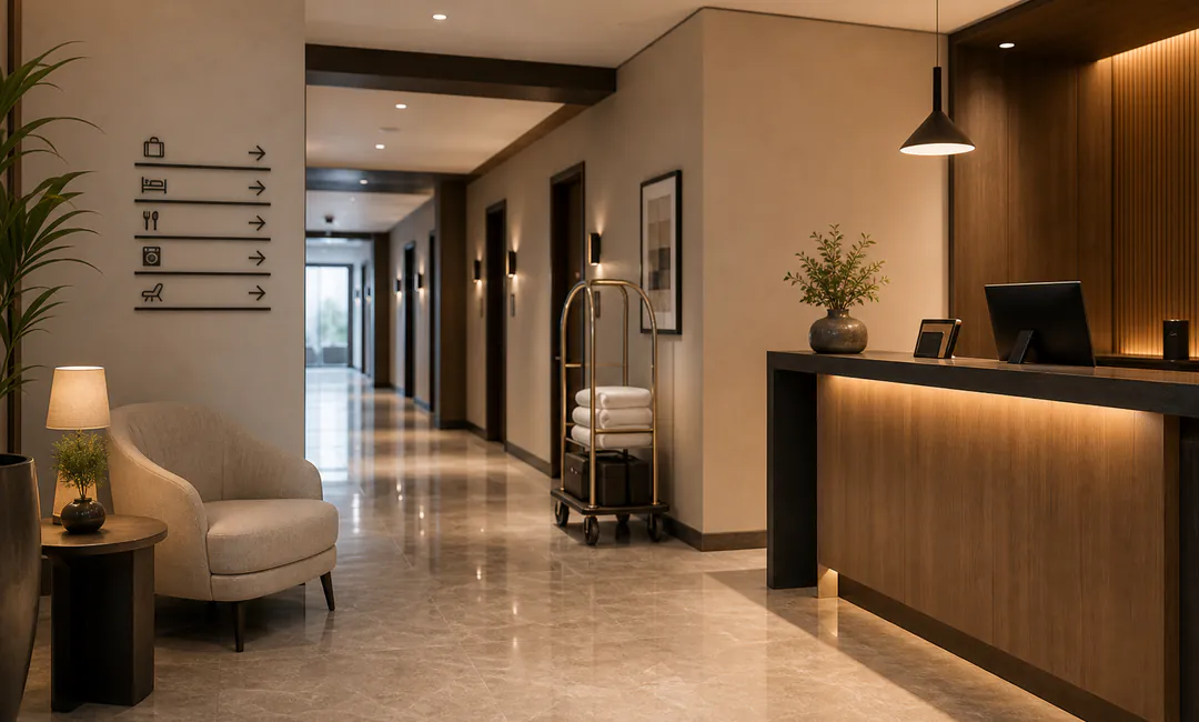 Hotelservice für Aparthotels Aparthotel-Lobby und Korridor für Apartment-Service und Public Area