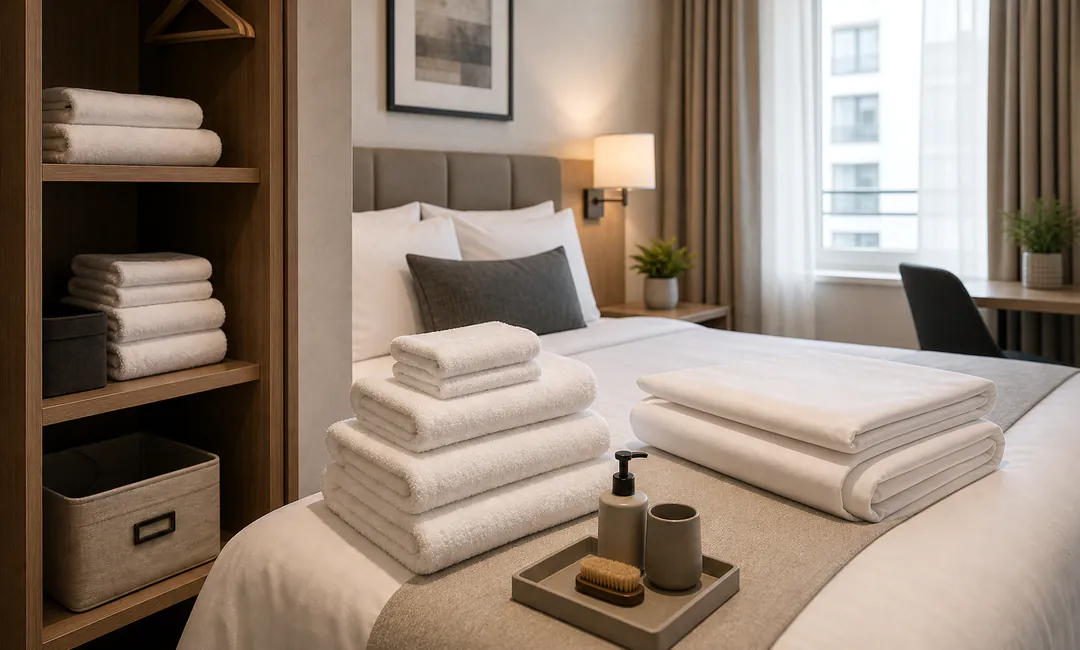 Urlaubsvertretung im Hotelservice mit frischer Wäsche und Zimmerpflege